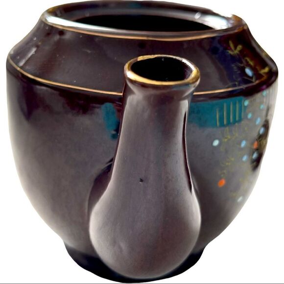 Japan 1940’s Vintage Moriage Brown Teapot LARGE - Picture 5 of 11